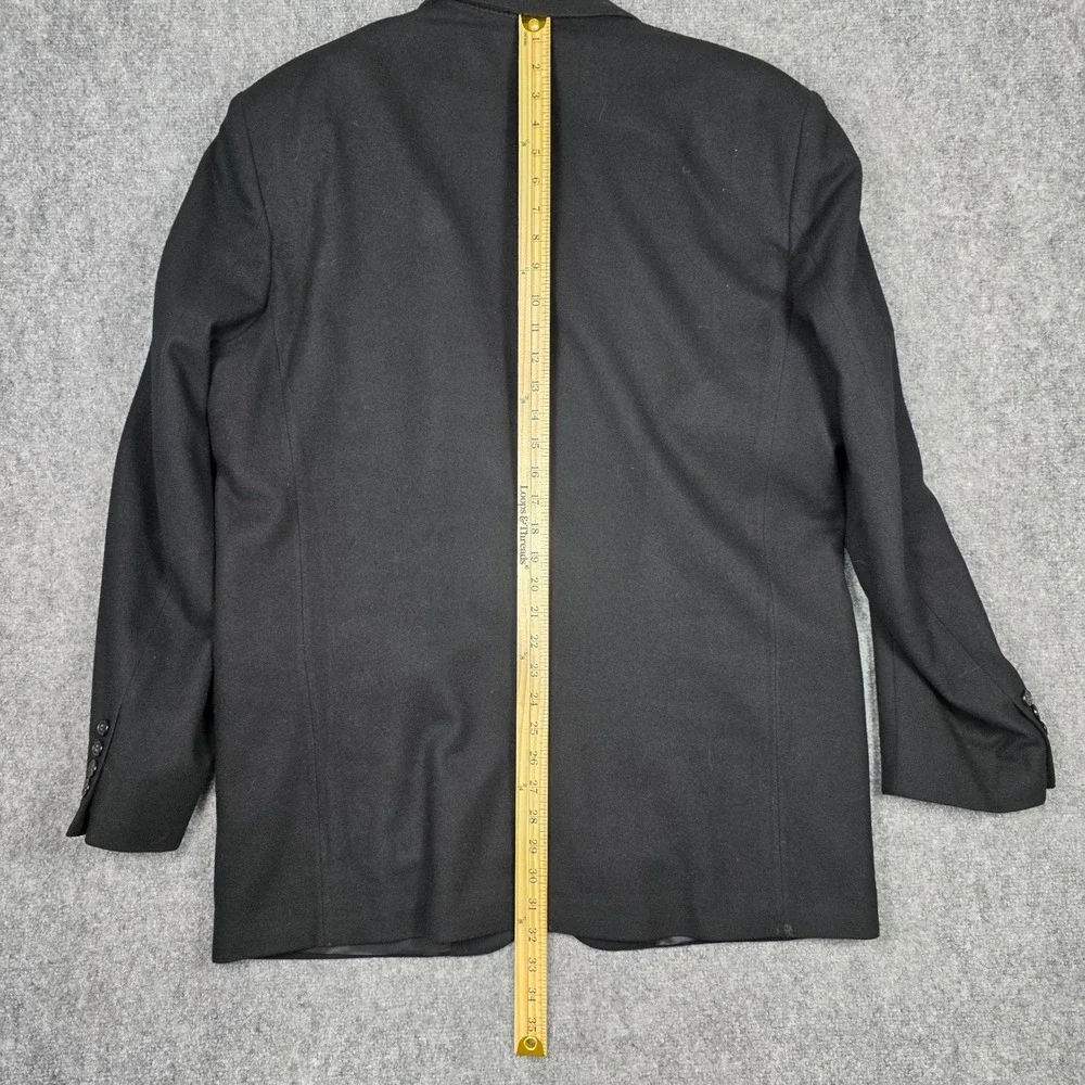 Oscar de la Renta Blazer Mens 42L Wool Cashmere Black Tailored Sport Coat Luxury